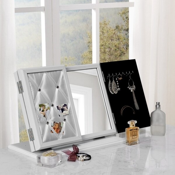 Adriana 3 In 1 Trifold Tabletop Vanity Mirror Jewelry Storage